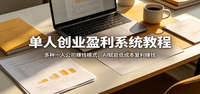 单人创业盈利系统教程：多种一人公司赚钱模式，AI赋能低成本复利赚钱-小明副业导航站