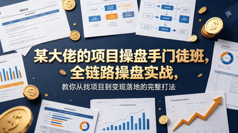 某大佬的项目操盘手门徒班，全链路操盘实战，教你从找项目到变现落地的完整打法-小明副业导航站