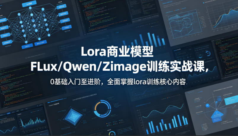 系统性学习Lora商业模型FLux／Qwen／Zimage训练实战课，0基础入门至进阶，全面掌握lora训练核心内容-小明副业导航站