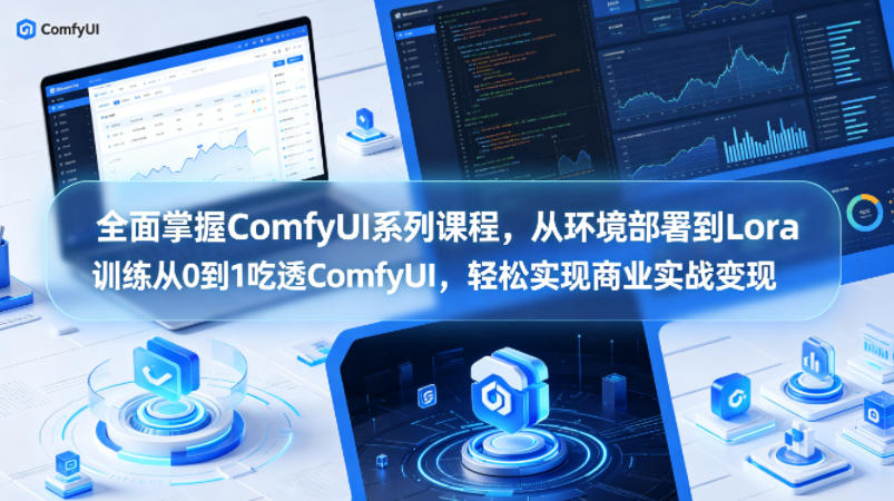 全面掌握ComfyUI系列课程，从环境部署到Lora训练从0到1吃透ComfyUI，轻松实现商业实战变现-小明副业导航站