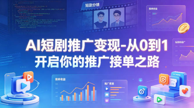 AI短剧推广变现-从0到1开启你的推广接单之路-小明副业导航站