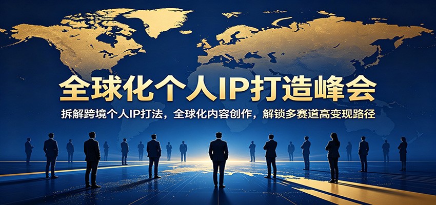 全球化个人IP打造峰会：拆解跨境个人IP打法，全球化内容创作，解锁多赛道高变现路径-小明副业导航站