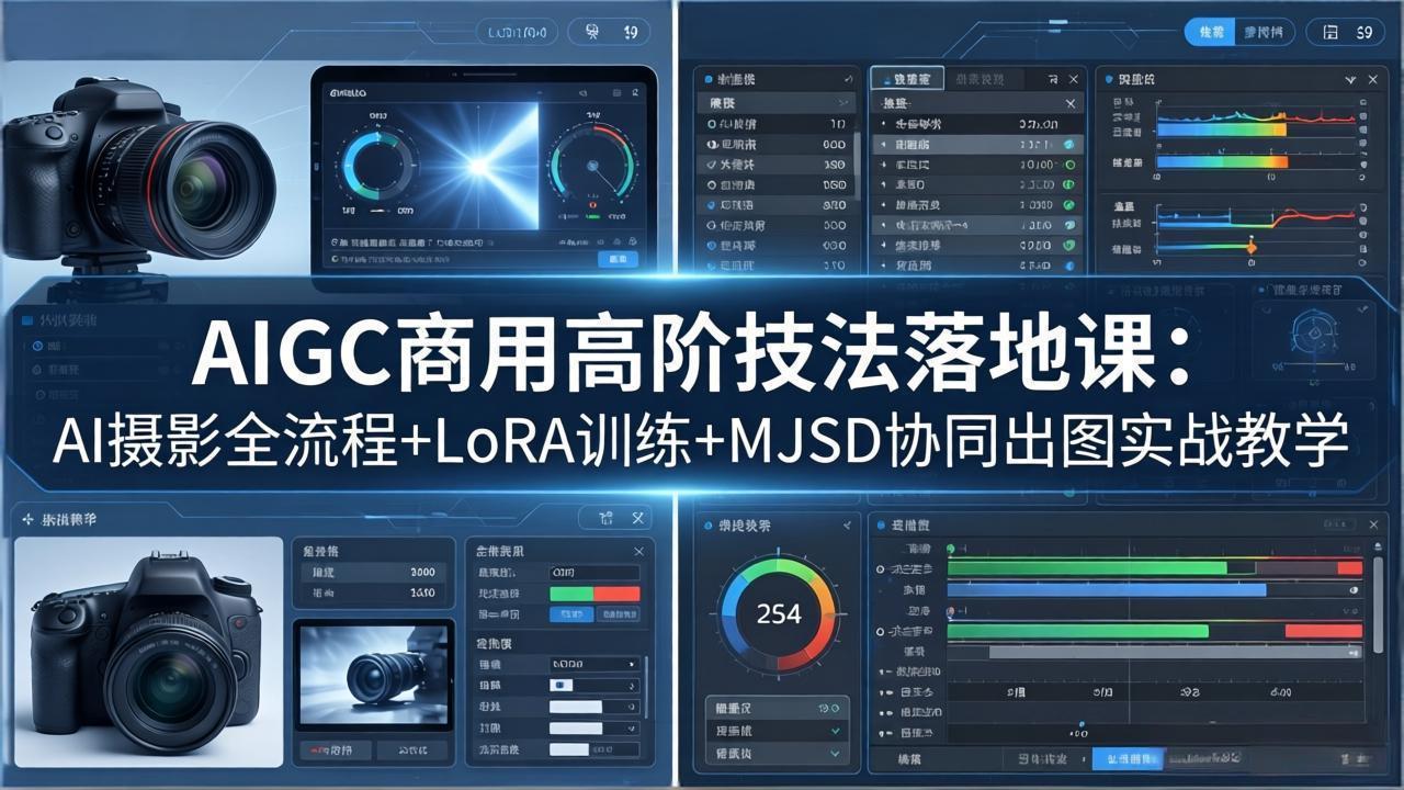 AIGC商用高阶技法落地课：AI摄影全流程+LoRA训练+MJSD协同出图实战教学-小明副业导航站