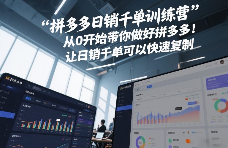 拼多多日销千单训练营，从0开始带你做好拼多多，让日销千单可以快速复制(更新26年4月)-小明副业导航站