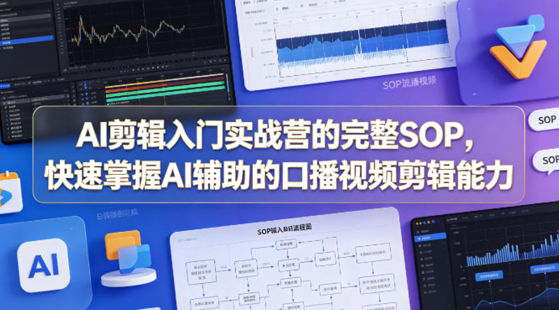 AI剪辑入门实战营的完整SOP，快速掌握AI辅助的口播视频剪辑能力-小明副业导航站