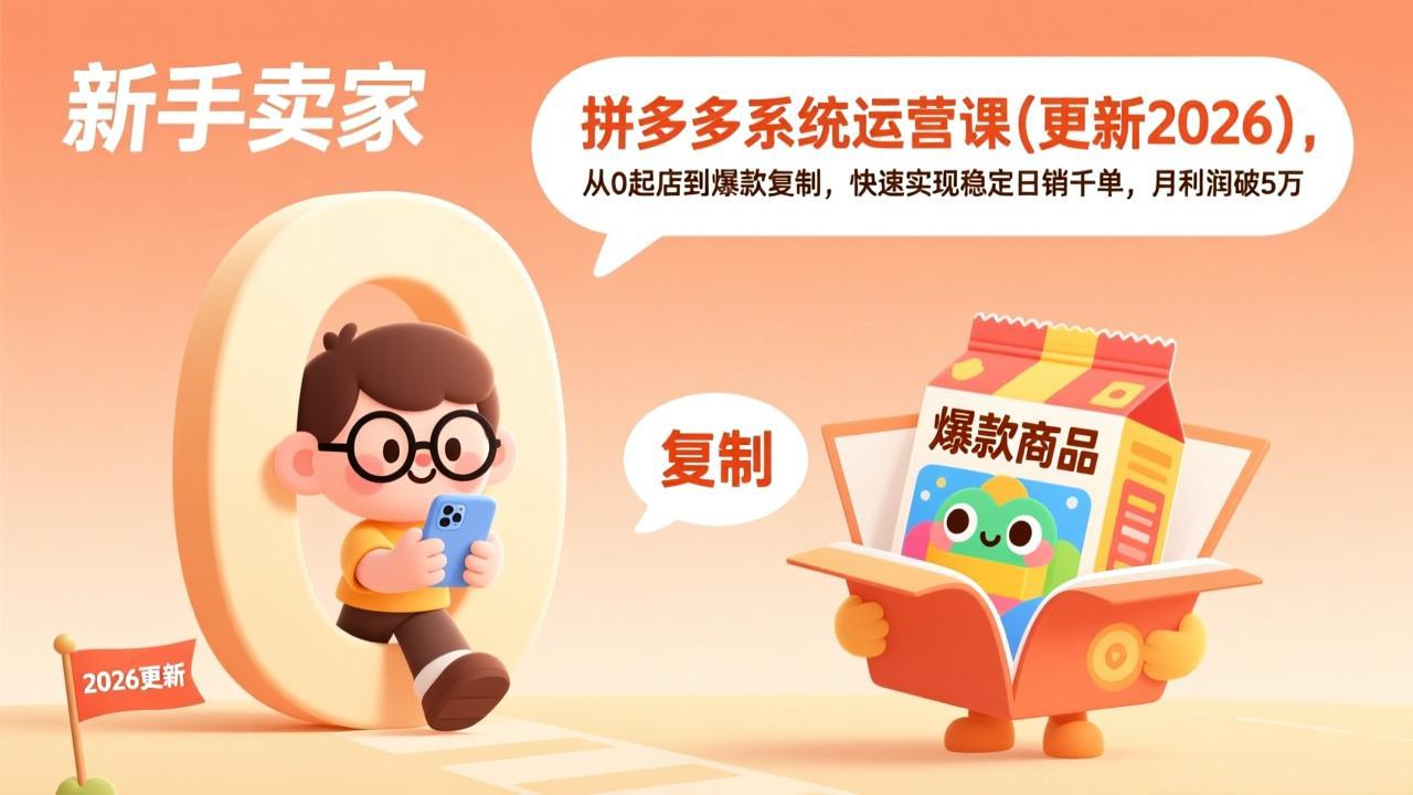 拼多多系统运营课(更新4月-小明副业导航站