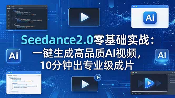 Seedance2.0零基础实战：一键生成高品质AI视频，10分钟出专业级成片-小明副业导航站