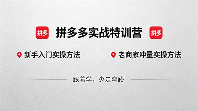 拼多多实战特训营(更新5月3-小明副业导航站
