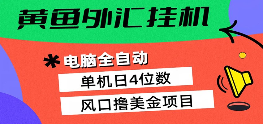 黄鱼外汇挂机：全自动赚美金、自动交易、风口项目-小明副业导航站