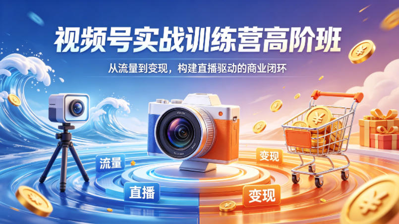 视频号实战训练营高阶班，从流量到变现，构建直播驱动的商业闭环(26年4月)-小明副业导航站