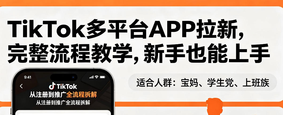 TikTok多平台APP拉新，完整流程教学，新手也能上手，轻松出海搞美金-小明副业导航站