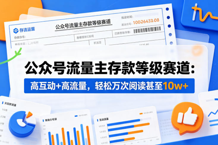 公众号流量主之存款等级赛道，高互动+高流量，轻松达到万次阅读，甚至10w+-小明副业导航站