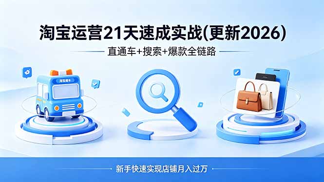 淘宝运营21天速成实战(更新4月-小明副业导航站