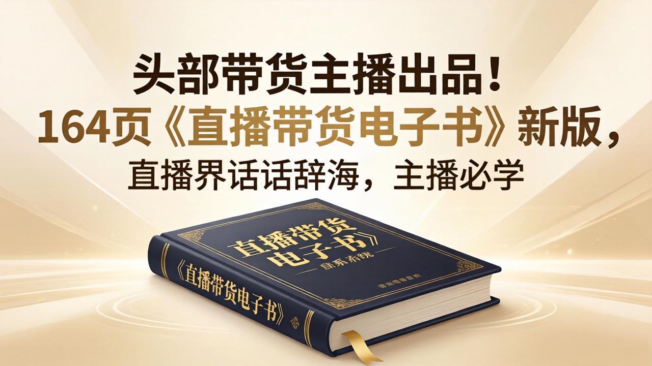 头部带货主播出品！164页《直播带货电子书》新版，直播界话术辞海，主播必学-小明副业导航站