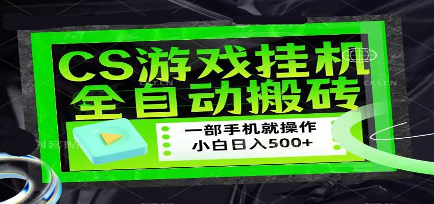 CSGO游戏挂机捡漏搬砖，超稳定的项目，带领1000+小白实现日入500+-小明副业导航站