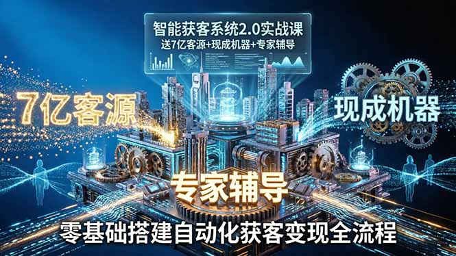 智能获客系统2.0实战课：送7亿客源+现成机器+专家辅导，零基础搭建自动化获客变现全流程-小明副业导航站