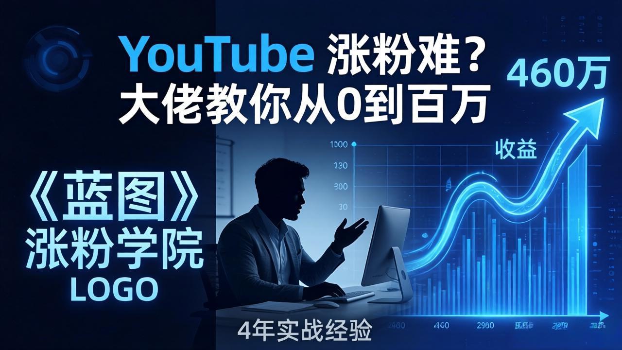 YouTube 涨粉难？《蓝图涨粉学院》：4 年赚 460 万的大佬教策略，从0到百万有路径！-小明副业导航站
