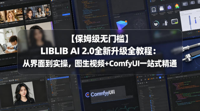 【保姆级无门槛】LIBLIB AI 2.0全新升级全教程：从界面到实操，图生视频+ComfyUI一站式精通-小明副业导航站