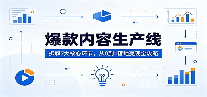 爆款内容生产线:拆解7大核心环节,从0到1落地变现全攻略-小明副业导航站