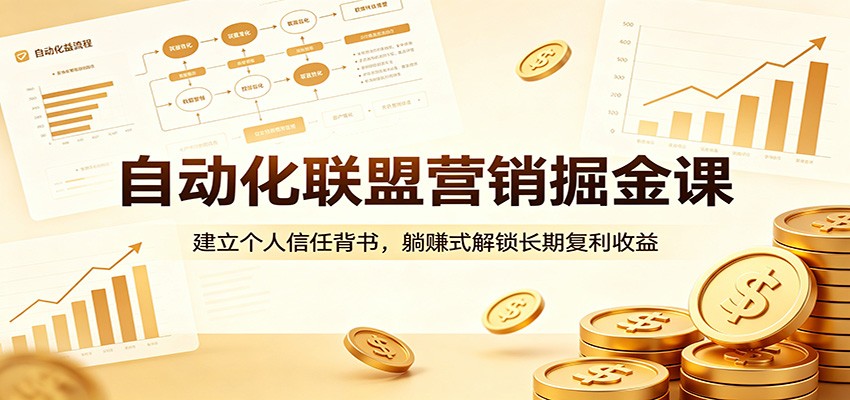 自动化联盟营销掘金课：建立个人信任背书，躺赚式解锁长期复利收益-小明副业导航站