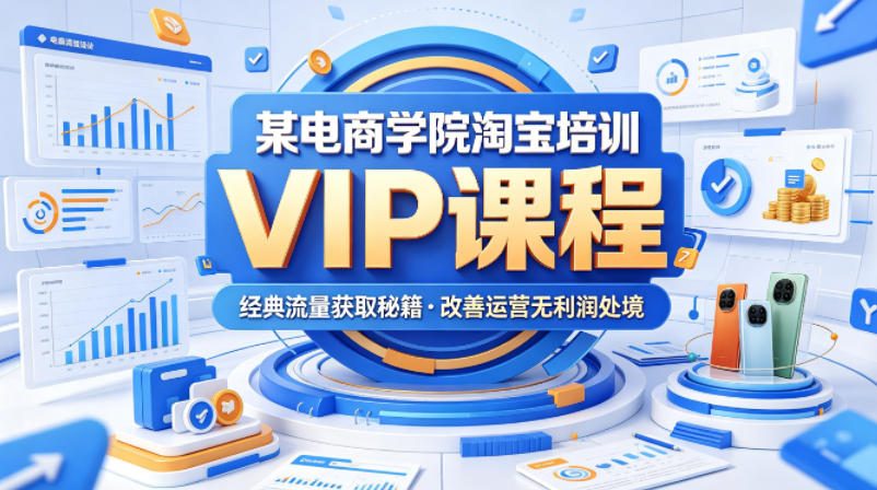 某电商学院淘宝培训VIP课程，各种经典有用的流量获取秘籍，改善运营产品没利润的处境(2026年5月)-小明副业导航站