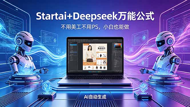 AI自动做电商详情页：Startai+Deepseek万能公式，不用美工不用PS，小白也能做-小明副业导航站