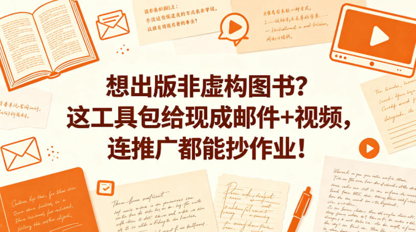 想出版非虚构图书？这工具包给现成邮件+视频，连推广都能抄作业！【原创双语字幕】-小明副业导航站