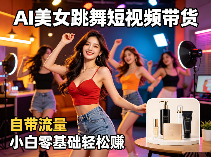 AI美女跳舞短视频带货：自带流量，小白零基础轻松賺，详细拆解-小明副业导航站