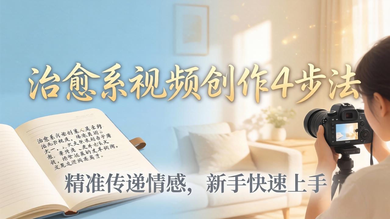 治愈系视频创作4步法：从文案打磨到画面呈现，精准传递情感，新手快速上手出优质内容-小明副业导航站