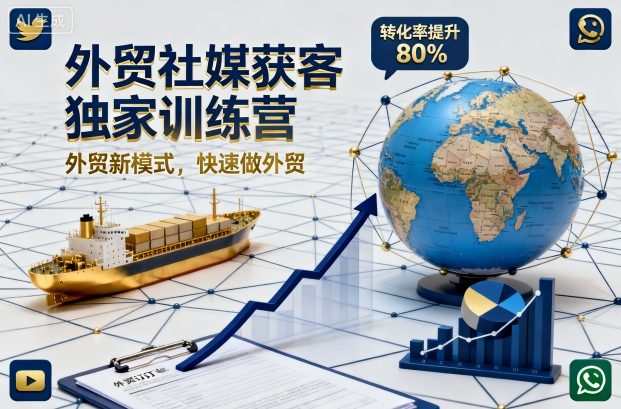 外贸社媒获客独家训练营，外贸新模式，快速做外贸(更新26年4月)-小明副业导航站