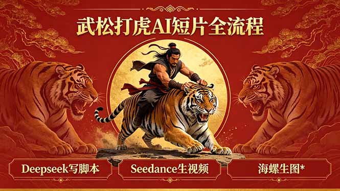 武松打虎AI短片全流程：Deepseek写脚本+Seedance生视频+海螺生图-小明副业导航站