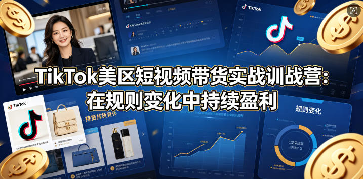 TikTok美区短视频带货实战训战营：在规则变化中持续盈利-小明副业导航站