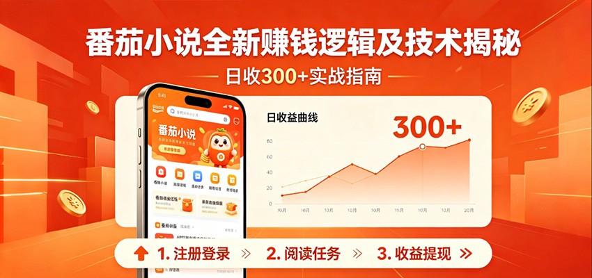 番茄小说全新赚钱逻辑及技术日收300+，小白新书皆可做！无脑赚就行了！-小明副业导航站