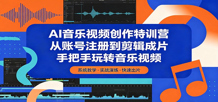 AI音乐视频创作特训营：从账号注册到剪辑成片，手把手玩转音乐视频-小明副业导航站