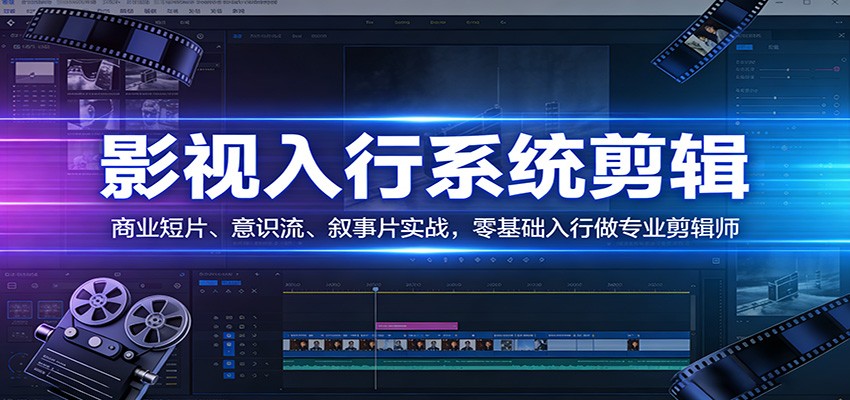 影视系统剪辑，商业短片、意识流、叙事片实战，零基础入行做专业剪辑师-小明副业导航站
