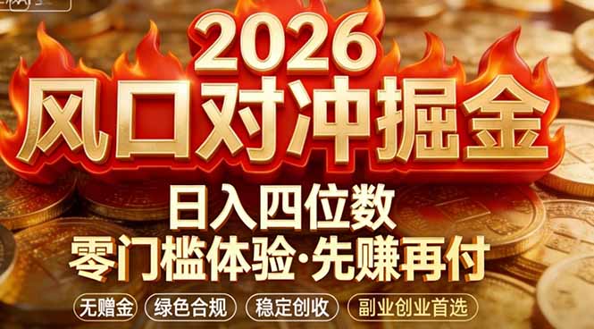 2026美金对冲套利，无赠金对冲策略保驾护航，低门槛易上手实操。单人单日收益2000+-小明副业导航站