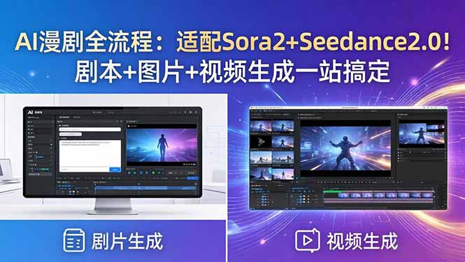 AI漫剧全流程：适配Sora2+Seedance2.0！剧本+图片+视频生成一站搞定-小明副业导航站