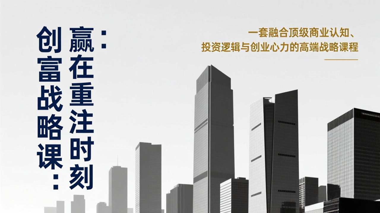 《创富战略课：赢在重注时刻》一套融合顶级商业认知、投资逻辑与创业心力的高端战略课程-小明副业导航站