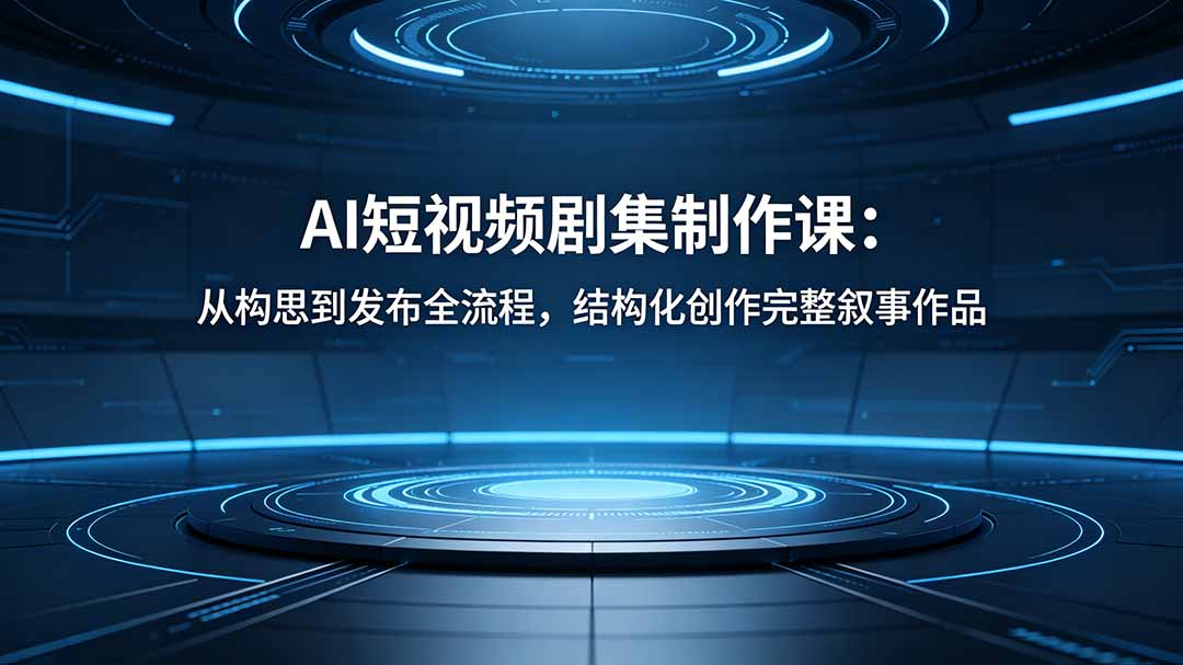 AI短视频剧集制作课:从构思到发布全流程,结构化创作完整叙事作品-小明副业导航站