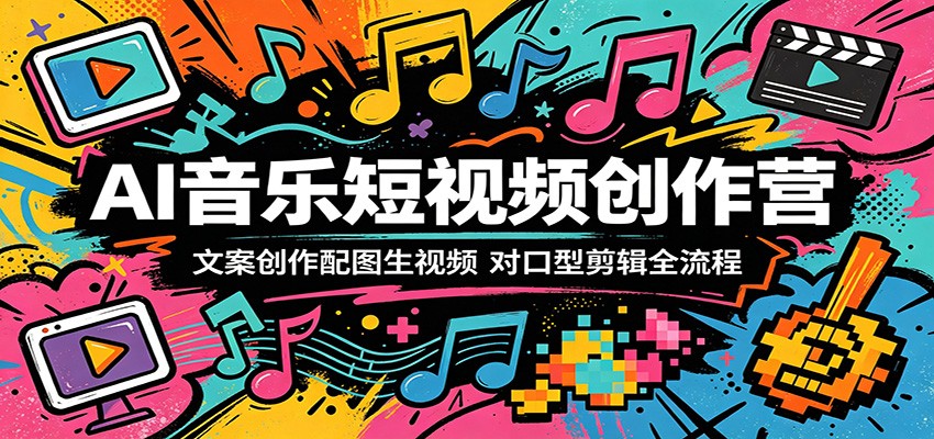 AI音乐短视频创作营：文案创作配图生视频，对口型剪辑全流程-小明副业导航站