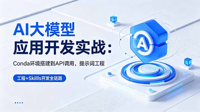 AI 大模型应用开发实战:Conda环境搭建到API调用,提示词工程+Skills开发全链路-小明副业导航站