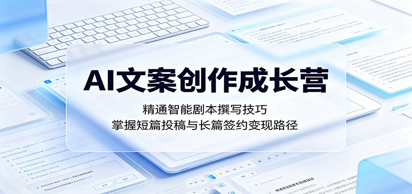 AI文案创作成长营:精通智能剧本撰写技巧,掌握短篇投稿与长篇签约变现路径-小明副业导航站