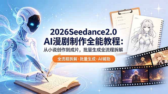 2026Seedance2.0 AI制作全能教程：从小说创作到成片，批量生成全流程拆解-小明副业导航站