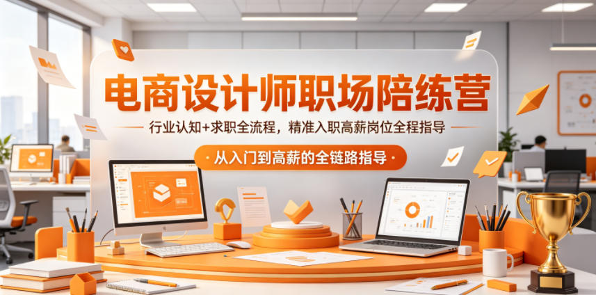 电商设计师职场陪练营,行业认知+求职全流程,精准入职高薪岗位全程指导-小明副业导航站