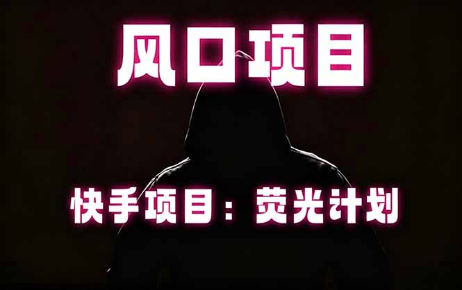 快手风口项目，荧光计划托管，长期稳定，适合批量做-小明副业导航站