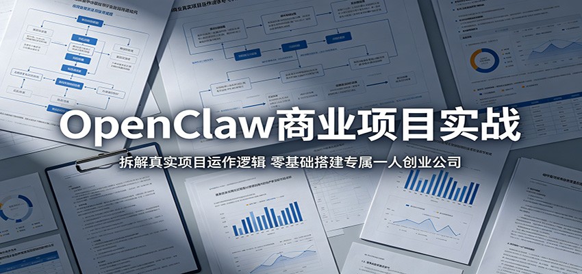 OpenClaw商业项目实战：拆解真实项目运作逻辑，零基础搭建专属一人创业公司-小明副业导航站
