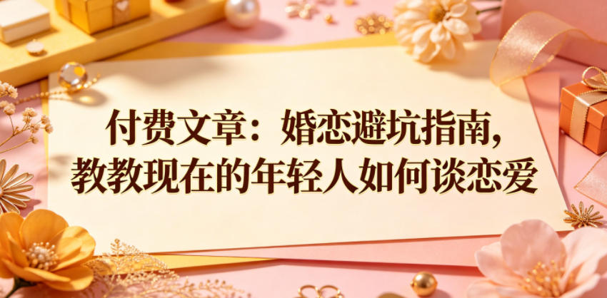 付费文章:婚恋避坑指南,教教现在的年轻人如何谈恋爱-小明副业导航站
