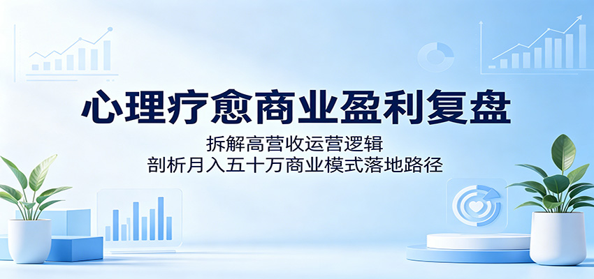 心理疗愈商业盈利复盘:拆解高营收运营逻辑,剖析月入五十万商业模式落地路径-小明副业导航站