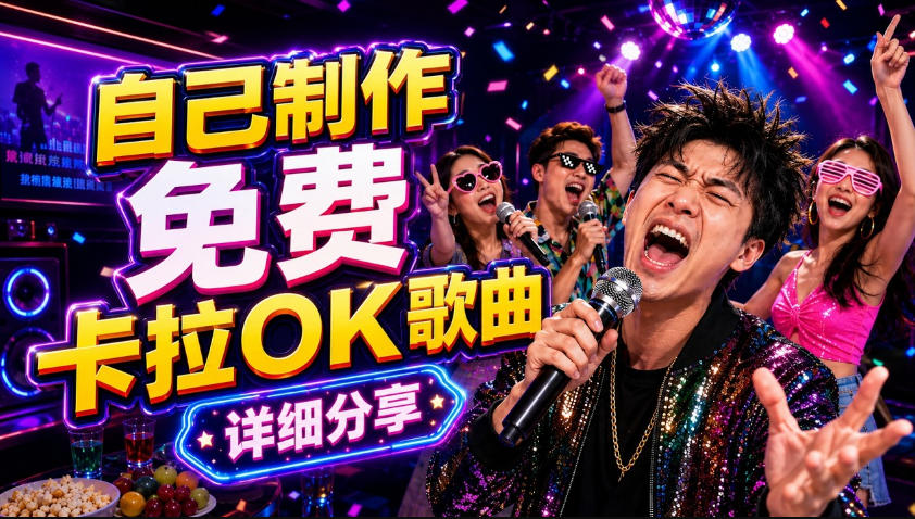 零基础AI制作免费卡拉OK视频教程,从歌曲生成、音轨分离到字幕制作、视频导出,手把手教学-小明副业导航站